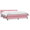 vidaXL Sommier &agrave; lattes de lit avec matelas rose 180x210 cm velours