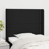 vidaXL T&ecirc;te de lit avec oreilles Noir 103x16x118/128 cm Tissu