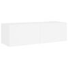 vidaXL Meuble TV muraux 6 pcs avec lumi&egrave;res LED blanc
