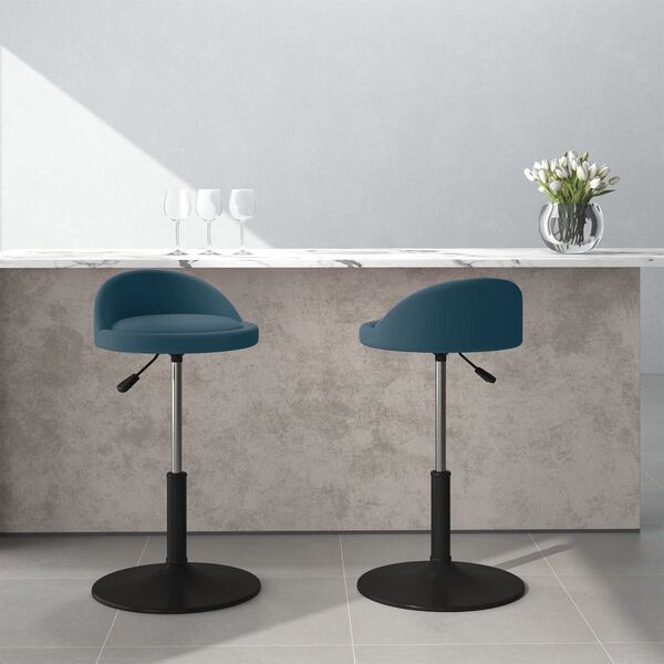 vidaXL Chaises pivotantes &agrave; manger lot de 2 Bleu Velours