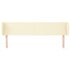 vidaXL T&ecirc;te de lit avec oreilles Cr&egrave;me 163x23x78/88 cm Similicuir