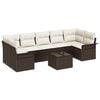 vidaXL Ensemble de canap&eacute; de jardin 8 pc Marron polyrotin
