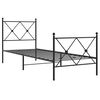 vidaXL Cadre de lit métal sans matelas avec pied de lit noir 75x190 cm