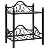vidaXL Table de chevet Acier et verre tremp&eacute; 45 x 30,5 x 60 cm Noir