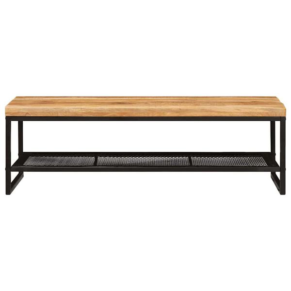 vidaXL Table basse Marron et Noir Bois de mangue massif