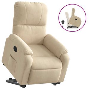 vidaXL Fauteuil inclinable cr&egrave;me tissu microfibre
