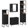vidaXL Ensemble de mobilier de salle de bain avec étagère 4 pcs Noir