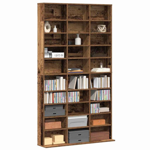 vidaXL Meuble CD Bois ancien 101 x 23 x 177,5 cm Bois d'ing&eacute;nierie