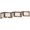 vidaXL Porte de chien pliable avec supports 6 pcs Ch&ecirc;ne fum&eacute; 482 cm