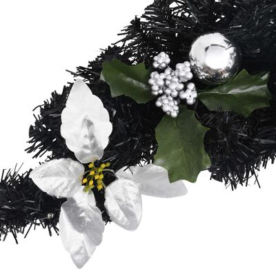 vidaXL Arche de Noël avec lumières LED Noir 90 cm PVC
