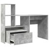 vidaXL Bureau Gris b&eacute;ton 131,5 x 50 x 106,5 cm Bois d'ing&eacute;nierie