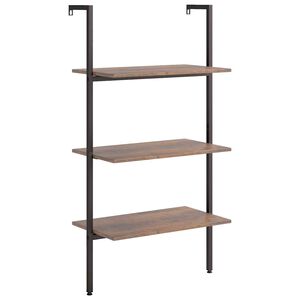 vidaXL &Eacute;tag&egrave;re inclin&eacute;e &agrave; 3 niveaux Marron fonc&eacute; et noir 64x35x120,5cm