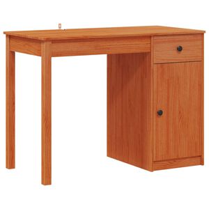 vidaXL Bureau avec tiroir Brun Cir&eacute; 100 x 50 x 74 cm Pin massif