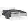 vidaXL Cadre de lit m&eacute;tal sans matelas et pied de lit blanc 140x190 cm