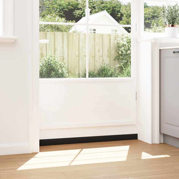 vidaXL Brosses d'&eacute;tanch&eacute;it&eacute; pour porte &agrave; visser 6 pcs Noir 100 cm