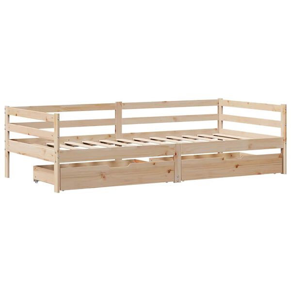 vidaXL Lit de jour avec tiroirs sans matelas 80x200 cm bois massif