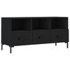 vidaXL Meuble TV noir 102x36x50 cm bois d'ing&eacute;nierie