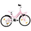 vidaXL Vélo enfant avec porte-bagages avant 18 pouces Rose et noir