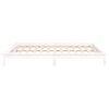 vidaXL Cadre de lit &agrave; LED sans matelas blanc 135x190 cm bois massif