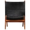 vidaXL Chaise de relaxation pliable Noir Cuir v&eacute;ritable
