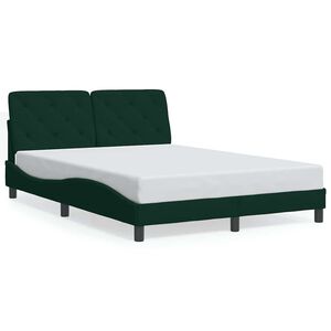 vidaXL Cadre de lit sans matelas vert fonc&eacute; 120x200 cm velours