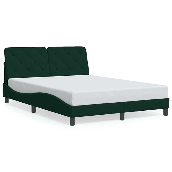 vidaXL Cadre de lit sans matelas vert fonc&eacute; 120x200 cm velours