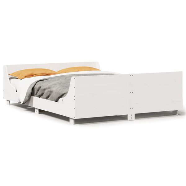 vidaXL Cadre de lit sans matelas blanc 120x190 cm bois de pin massif