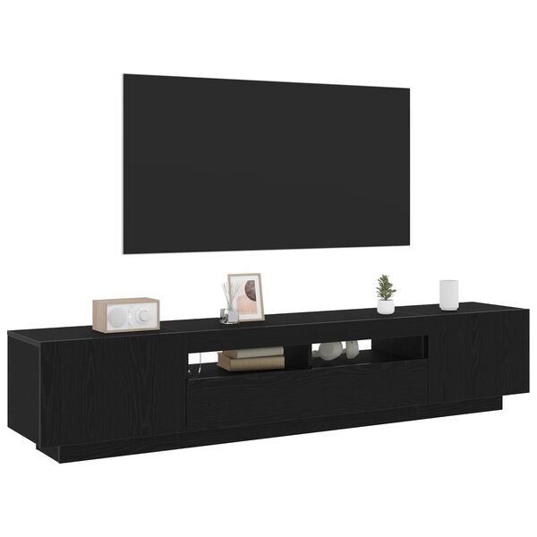 vidaXL Ensemble meuble TV Montage mural 2 pcs Noir 200 x 35 x 40 cm