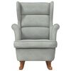 vidaXL Fauteuil &agrave; bascule &agrave; oreilles en velours gris clair bois massif