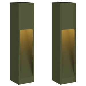 vidaXL Lumi&egrave;re de Chemin LED Solaire 2 pc Blanc chaud 18 x 18 x 80 cm