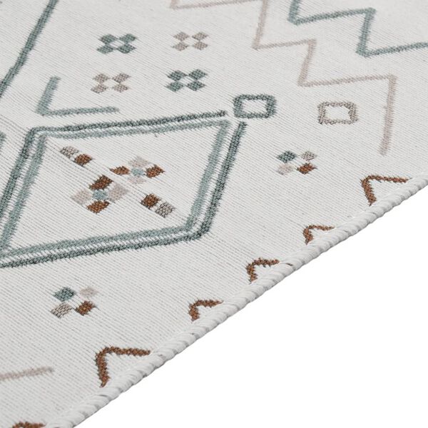 vidaXL Tapis Beige et bleu 80x150 cm Coton