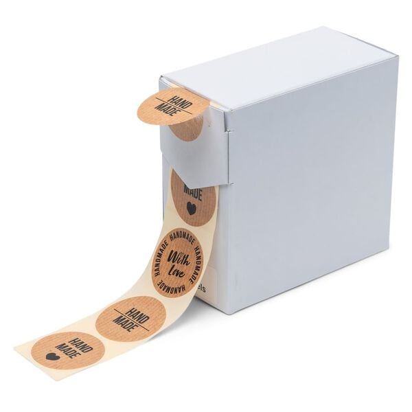 rillprint Autocollants de cadeaux 250 pcs x 4 rouleaux Marron