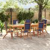 vidaXL Ensemble &agrave; Manger de jardin 7pcs bois d'acacia solide textil&egrave;ne