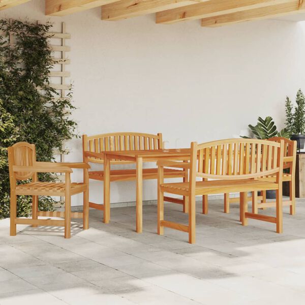vidaXL Ensemble &agrave; manger de jardin 5pcs Bois de teck massif
