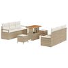 vidaXL Ensemble de canap&eacute; de jardin 9 pc Beige Poly rotin