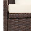 vidaXL Lit de jardin avec coussin et oreillers R&eacute;sine tress&eacute;e Marron