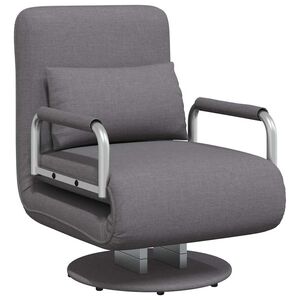 vidaXL Fauteuil pivotant et canap&eacute;-lit gris fonc&eacute; tissu