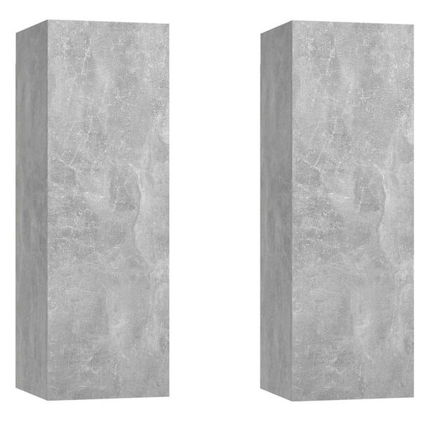 vidaXL Meubles TV 2 pcs Gris b&eacute;ton 30,5x30x90 cm Bois d&rsquo;ing&eacute;nierie
