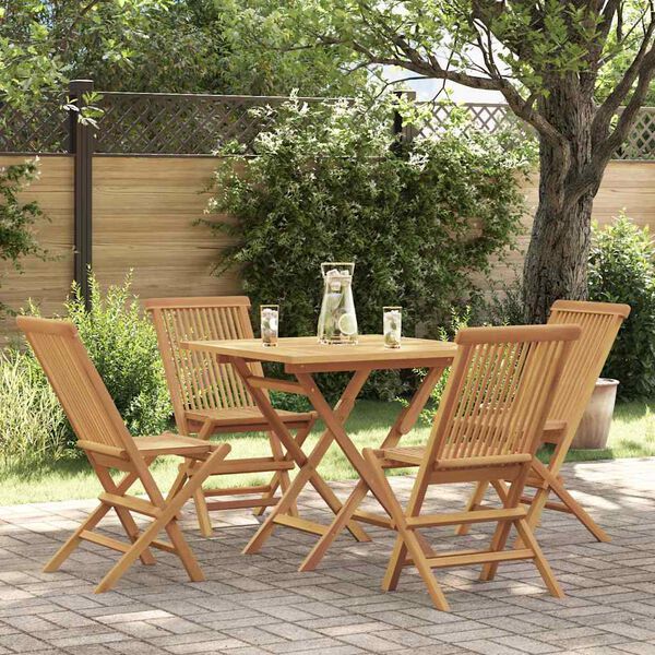 vidaXL Ensemble à manger de jardin 5 pcs Bois de teck massif