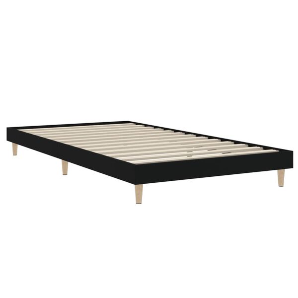 vidaXL Cadre de lit sans matelas noir 100x200 cm bois d'ingénierie