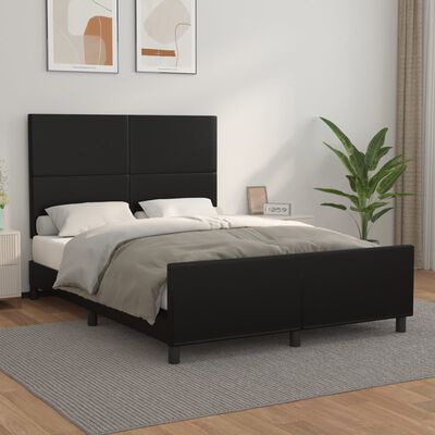vidaXL Cadre de lit avec tête de lit Noir 140x190 cm Similicuir
