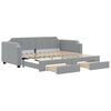 vidaXL Lit de jour avec lit gigogne et tiroirs 100x190 cm tissu