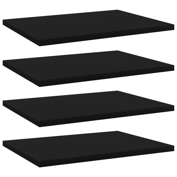 vidaXL Panneaux de biblioth&egrave;que 4 pcs noir bois d&rsquo;ing&eacute;nierie