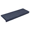 vidaXL Tapis d'escalier 15 pièces 65 x 21 x 4 cm Gris foncé et bleu Bord rectangulaire