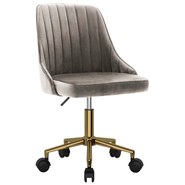 vidaXL Chaise pivotante &agrave; manger Gris clair Velours