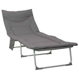 vidaXL Transat pliant avec coussin Anthracite