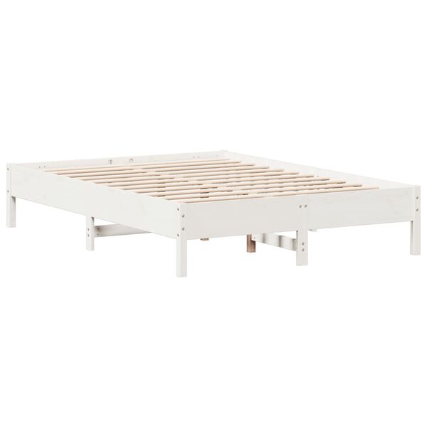 vidaXL Cadre de lit sans matelas blanc 160x200 cm bois de pin massif