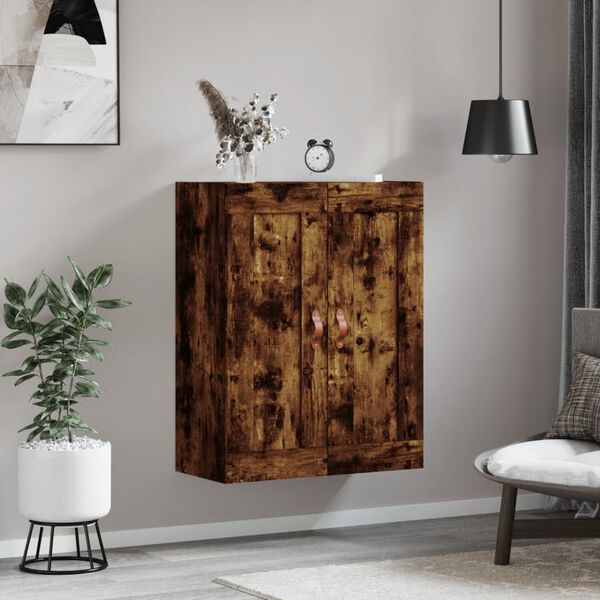 vidaXL Armoire murale ch&ecirc;ne fum&eacute; 69,5x34x90 cm bois d'ing&eacute;nierie