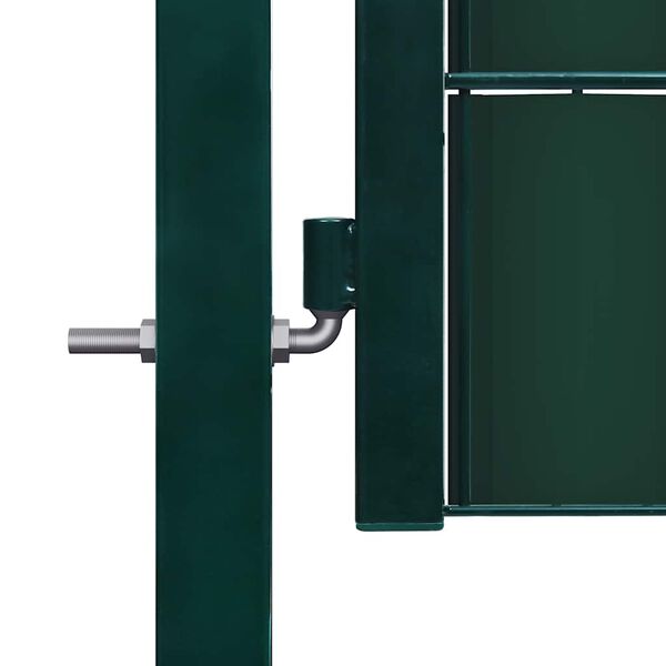 vidaXL Portail de cl&ocirc;ture en PVC et acier 100 x 124 cm vert