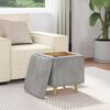 vidaXL Pouf de rangement Gris clair 40 x 40 x 45 cm Velours